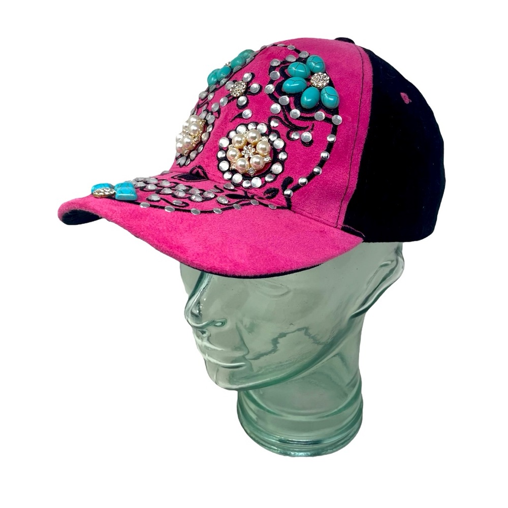 Candy Skull Women’s Adjustable Embellished Hook & Loop Hat